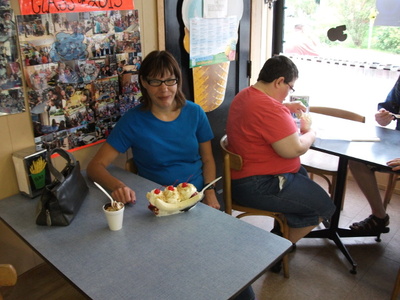 A lucky winner of a FREE banana split!
